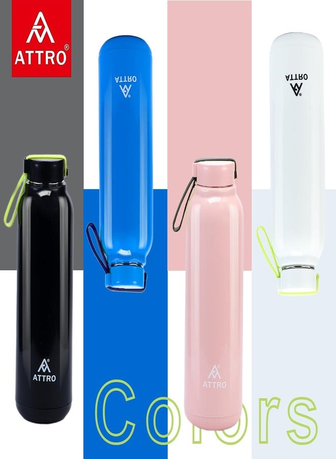 Attro Trends 900 Pu Insulated 700ml Water Bottle with Inner Stainless Steel Easy to Carry with Nylon Strap BPA Free, Food Grade Ideal for School, Office & Outdoor- Black - Image 5